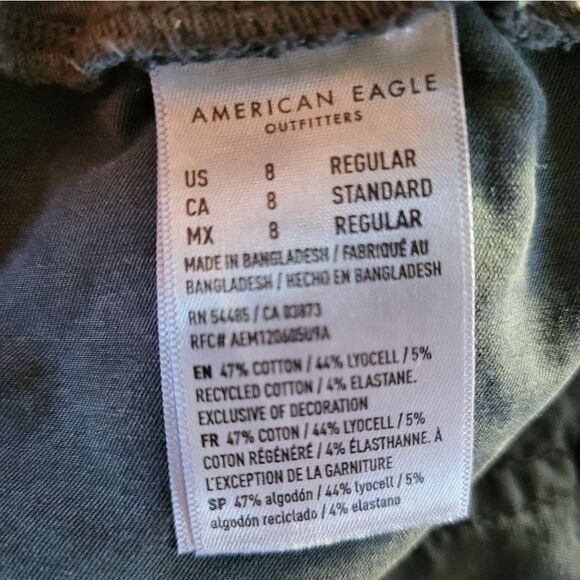American Eagle Women's 8R Charcoal Ankle Cargo Jeggings - Picture 2 of 5